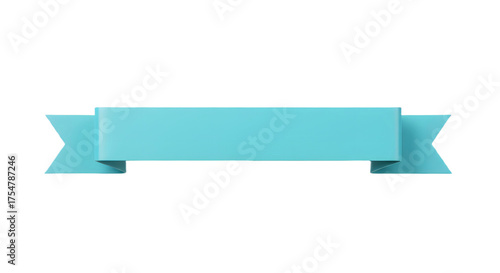 Wallpaper Mural Ribbon banner, curve badge, label, title box, clip art, png isolated on transparent background. A simple, turquoise ribbon banner isolated on a clean white background. Torontodigital.ca