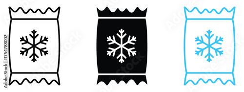 Frozen food icon vector. winter holiday candy bag, cheer and joy symbol. vector illustration.