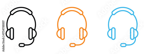 Gaming headset icon vector. virtual assistance and online communication symbol. vector illustration.