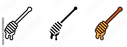 Honey dipper icon vector. Sweeten food symbol. vector illustration.