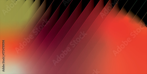 Vibrant abstract background with dynamic red and orange gradient, featuring layered diagonal lines creating a sense of motion and depth for modern design.
