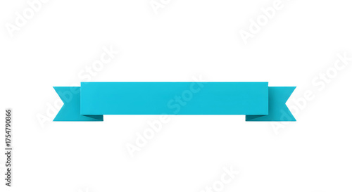 Wallpaper Mural Ribbon banner, curve badge, label, title box, clip art, png isolated on transparent background. A light blue ribbon banner with pointed ends, isolated on a white background. Torontodigital.ca