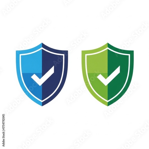 Two shields with checkmarks symbolize security and protection, representing safety and assurance.