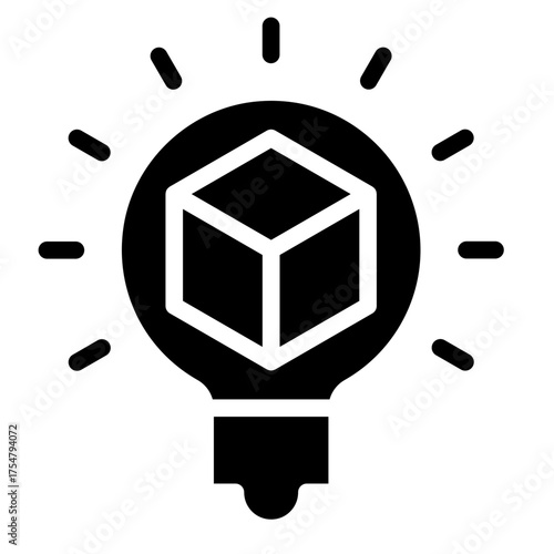 Idea glyph style vector illustration