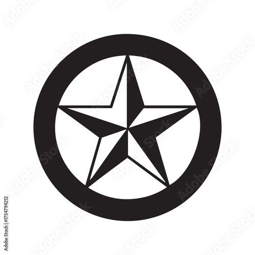 Lone Star Emblem Vector Graphic Circle Star Design Symbol Illustration