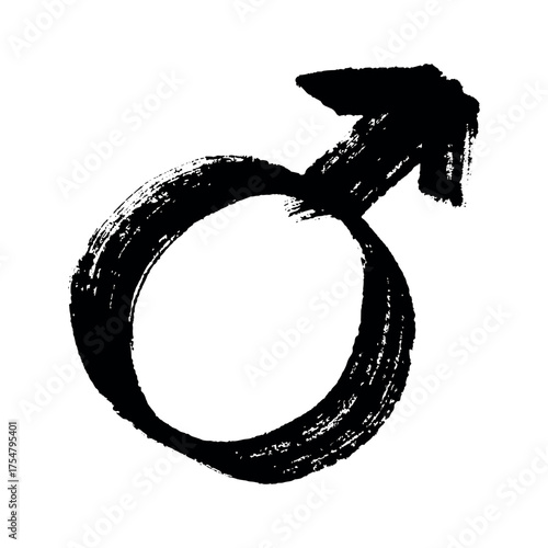 Hand drawn male gender identity sign Symbol used to represent sex and gender