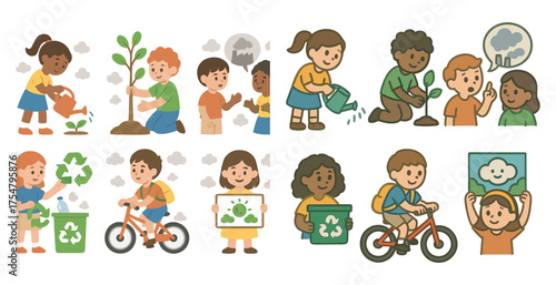 Eco-friendly recycling pixel art icons set – green, environmental, sustainability symbols