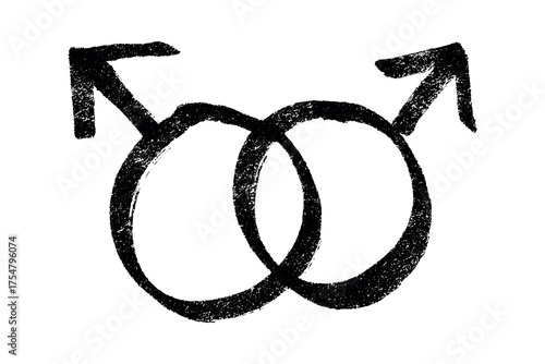 Hand drawn homosexual identity sign Symbol used to represent sex and gender