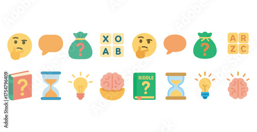 Educational and learning icons set – flat, filled, knowledge and study symbols