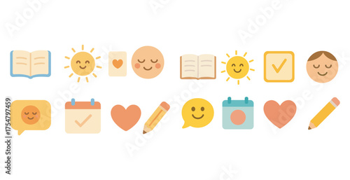 Communication and emotions icons set – flat, filled, messaging and mood symbols
