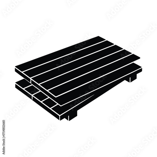 Stack of Wood Pallets Illustration Industrial Platform Icon Design for Transportation and Storage Solutions
