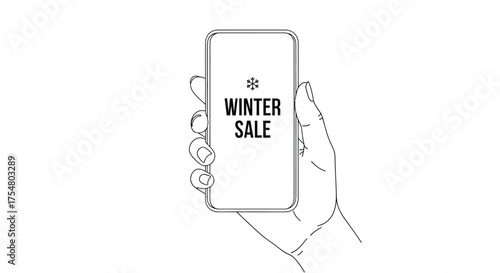 Winter sale phone hand mobile device offer promotion discount season cold snow