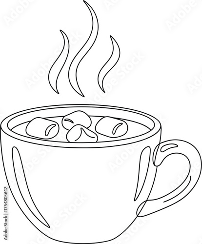 Hot chocolate cocoa marshmallows drink beverage cup mug steam winter sweet warm