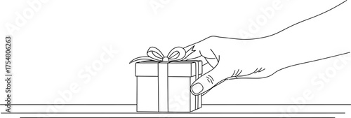 Hand gift present box ribbon birthday celebration surprise giving receiving love joy