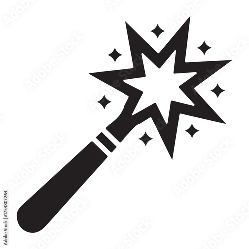 Magic wand icon for image filters and editing silhouette