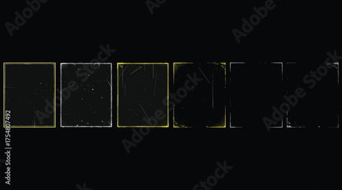 Vector art of grunge film strip texture overlay with dust and scratches, perfect for adding a vintage or retro feel to your photos and videos, creating a unique and aged look