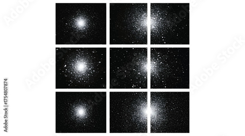 Vector art of a mesmerizing collection of sparkling glitter textures, perfect for adding a touch of magic and glamour to your designs, creating a dazzling and eyecatching effect