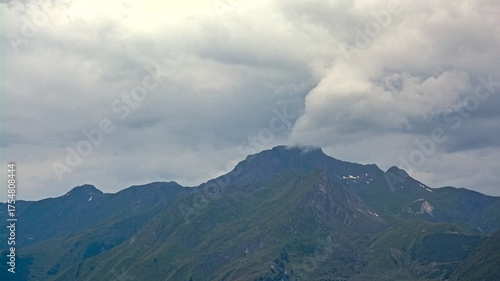 cloudy mountain landscape in the french alps