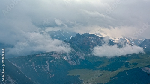 cloudy mountain landscape in the french alps
