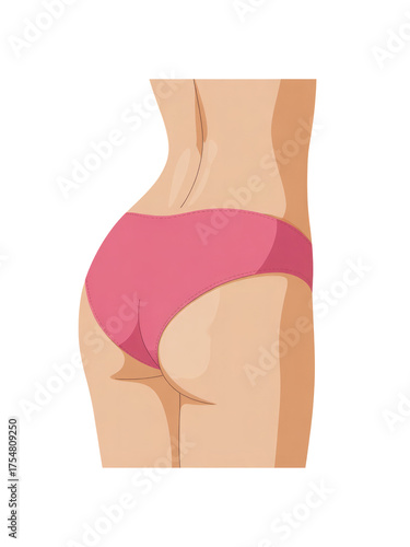 3d rendered illustration of a woman s lower back and buttocks in pink underwear isolated on transparent background