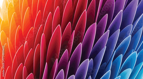 Tableau sur toile Vector art of a mesmerizing closeup of vibrant, colorful petals in a gradient of