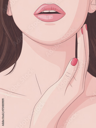 3d rendered illustration of a woman s neck and hand touching her earlobe with a dangling earring isolated on transparent background