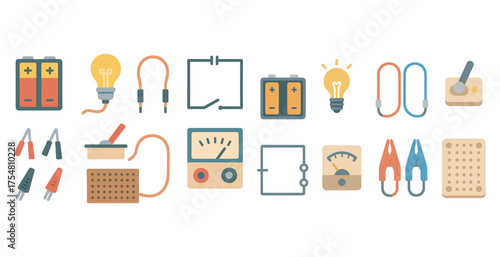 Electronics and gadgets icons set – flat, outline, technology and device symbols