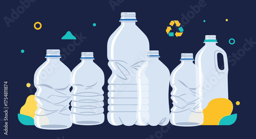 Plastic bottles collection for recycling and environmental protection efforts.