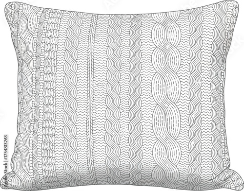 Knitted pillow cable knit pattern texture fabric textile cushion home decor