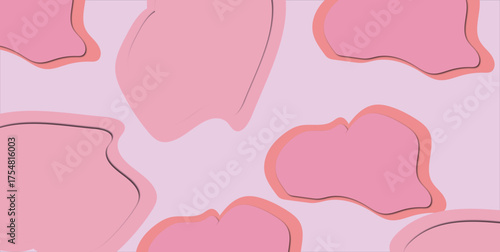 Trendy abstract pink cow print pattern background. Modern girly camouflage with organic blob shapes for fashion, beauty, and web design.