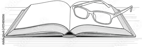 Book reading glasses education study learning knowledge open page literature