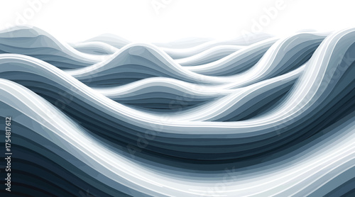 Vector art of abstract pixelated waves, creating a mesmerizing pattern with shades of blue and white, evoking a sense of calm and fluidity in a digital art style