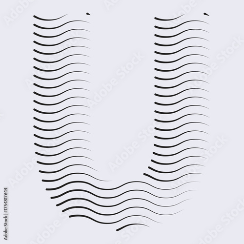 U LETTER ICON ALPHABET VECTOR