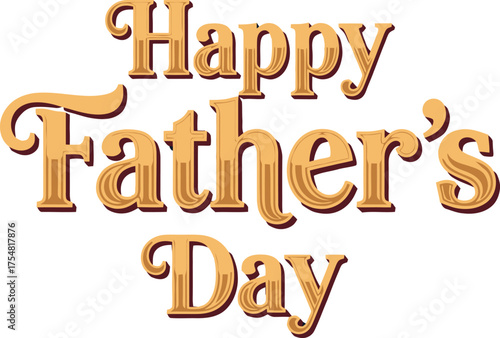 Happy Fathers Day golden text with elegant font style.
