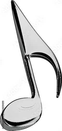Chrome Silver Musical Note