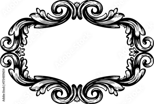 Cuadro en lienzo Elegant ornamental frame with vintage charm, perfect for adding a touch of class