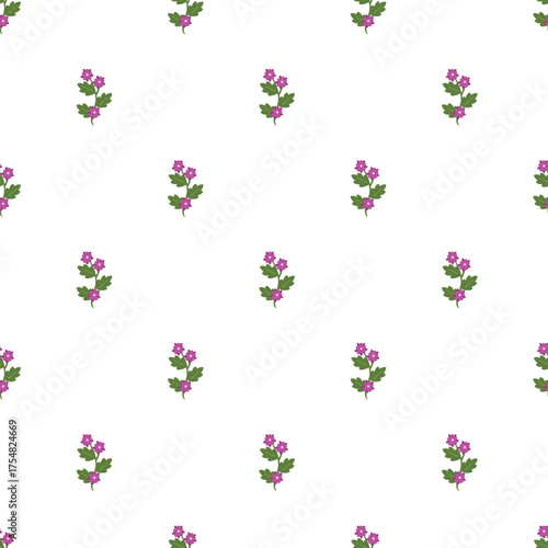Wallpaper Mural Seamless Floral Pattern With Purple Flowers And Green Leaves For Background Design Torontodigital.ca