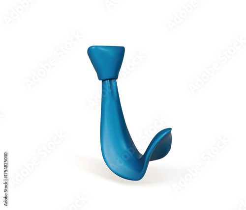 Blue Tie 3D Icon isolated on white background. business style clothing accessory