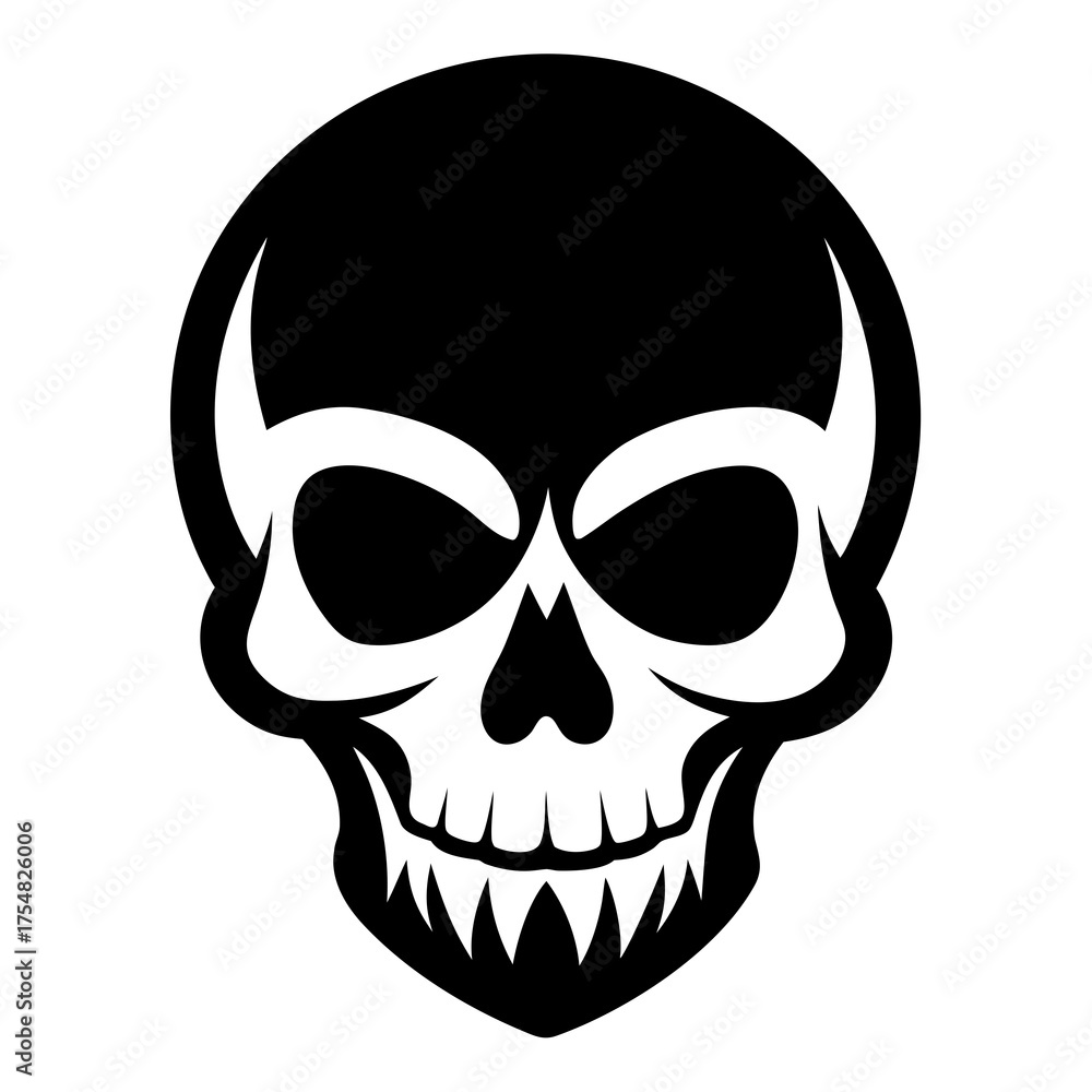 Obraz premium Skulls vector clean black silhouette design white background