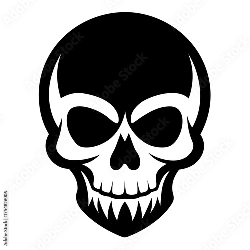Skulls vector clean black silhouette design white background