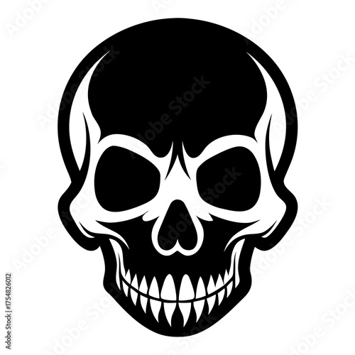 Skulls vector clean black silhouette design white background