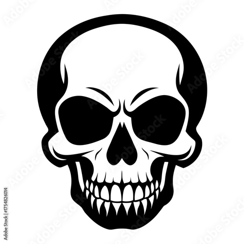 Skulls vector clean black silhouette design white background