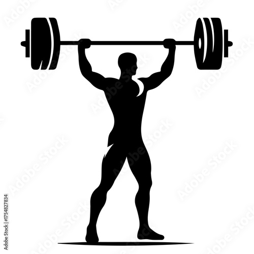 black and white vector silhouette of gym person