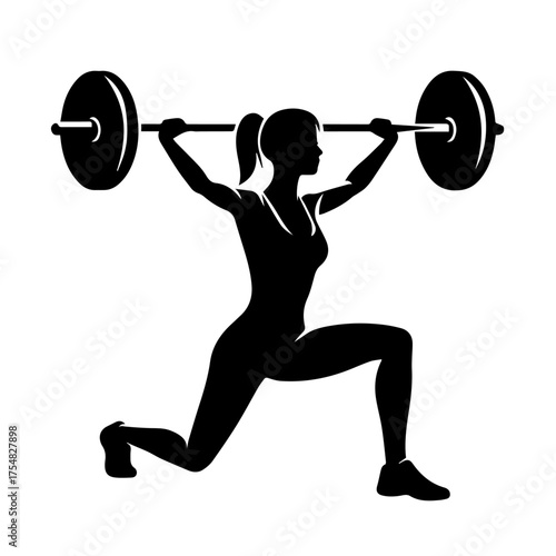 black and white vector silhouette of gym person