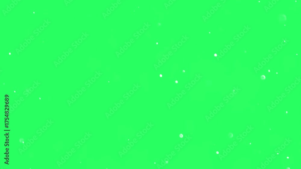 atmospheric dynamic slow motion falling white half transparent snow particles little objects effect on Green Screen | White random Blowing with Wind