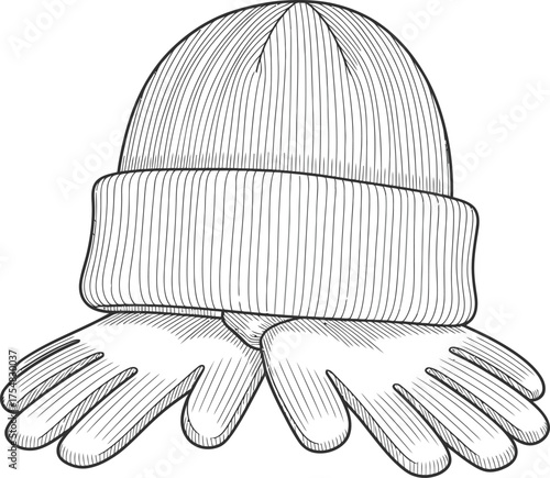Winter hat gloves cold weather apparel clothing fashion accessory warm knit