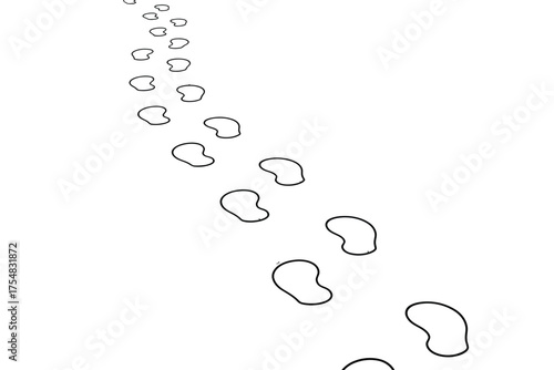 Footprints path snow winter steps walking trail journey direction following guide way