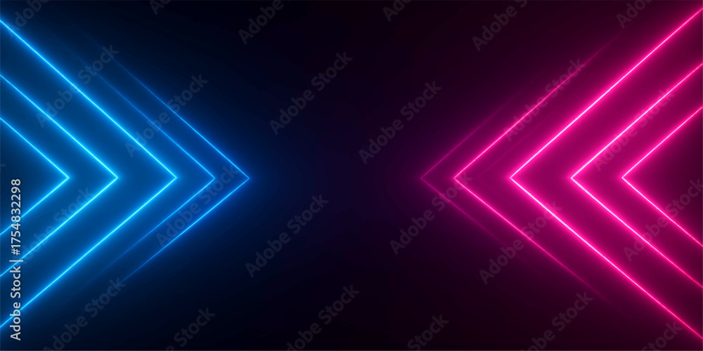 Fototapeta premium Abstract background with glowing blue light rays in motion against a dark backdrop