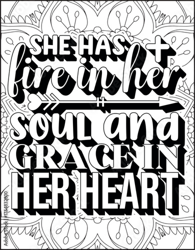 Bible Verse Coloring Page for Adults. Holy Christian Bible Quote Coloring Page.