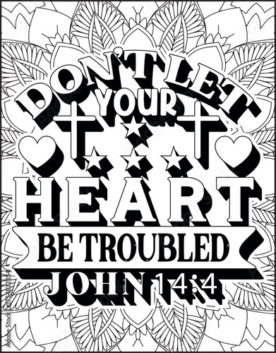 Bible Verse Coloring Page for Adults. Holy Christian Bible Quote Coloring Page.